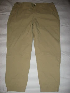Mens Tan L L BEAN Elastic Waist Stretch Nylon Hiking Pants XL  38 x 29 - Picture 1 of 4
