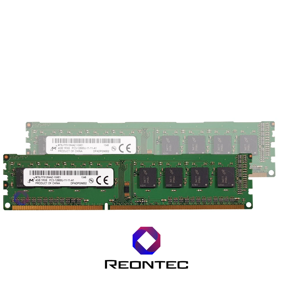 4GB PC RAM Micron PC3 - 12800U DDR3 MT8JTF51264AZ-1G6E1 1Rx8 Memoria - Immagine 1 di 1