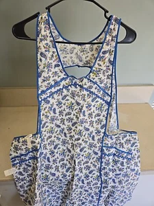 NWT Vintage Blue Paisley Apron Sz XX 42/46 Style 734 - Picture 1 of 9