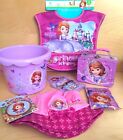 Disney Sofia Toddler Gift Set ~ Mini Pail-Tin Carryall-Bibs-Hat-Bath Drops-Toys
