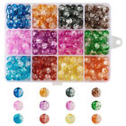 360pc Colorful Two Tone Transparent Crackle Acrylic Beads Round Loose Spacer 8mm