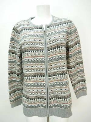 Canda grau mehrfarbig mit Querstreifen herrliche Damen Jacke Strickjacke Gr.40 - Bild 1 von 4