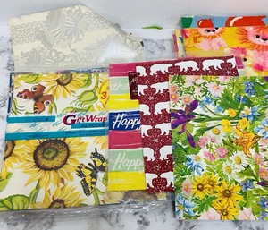 Vintage Wrapping Paper Large Lot  Mixed Birthday, Wedding, Disney, Floral *Read* - Picture 1 of 9