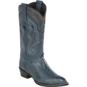 Botas vaqueras Wild West genuinas AZUL JEAN pierna de avestruz punta en J EE+ 2990514 - Imagen 1 de 2