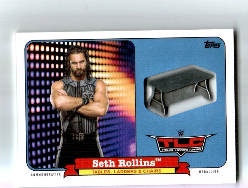 WWE Seth Rollins CTM-RL 2018 Topps Heritage TLC Table Medallion Relic Card /199 - Image 1 of 1