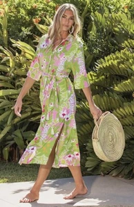 Trina Turk La Palma Midi Shirt Dress Small size Retail $162 - Picture 1 of 8