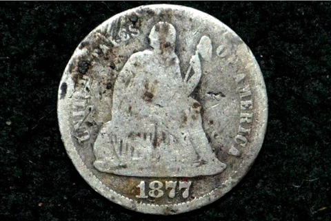 1877-p Seated Liberty Dime ** VG ** Free Shipping Cover