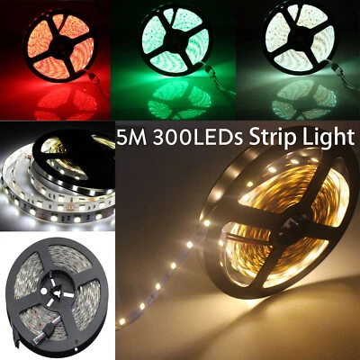 5M 16ft 5050 SMD LED Strip Lights with Remote RGB Cool/Warm White Lamps Decor EM - Image 1 of 4