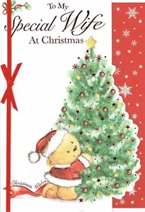 TARJETA NAVIDAD ESPOSA ESPECIAL, Tarjeta de Calidad Lindo Diseño con Palabras Preciosas - Imagen 1 de 3