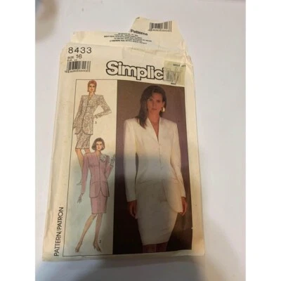 Vintage Simplicity Sewing Pattern 8433 Misses Suits Size 16 CUT 1987 - Image 1 of 4