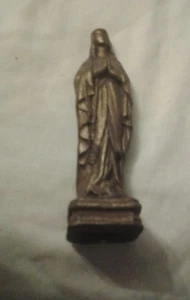 Vintage  Carved Madonna  on base  5 inches tall - Picture 1 of 6