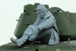 Russe Réservoir Équipage Assis 1/16 - Unassembled 120mm Miniature Résine Figure - Photo 1 sur 7