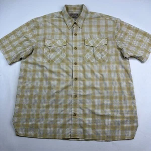 Duluth Trading Co. Mens XL Yellow Plaid Polyester Nylon Spandex Blend Shirt - Picture 1 of 7