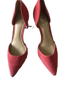 Nuevo $118 Vince Camuto Barbie Rosa Gamuza Punta Bombas Talla 6 1/2 M N2 - Imagen 1 de 9