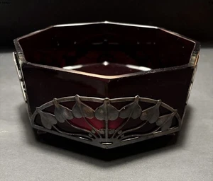 ANTIQUE BERNDORF KRUPP AUSTRIA ART NOUVEAU SILVER PLATED BOWL - Picture 1 of 17