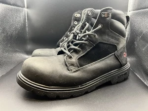 Men's Wolverine Bulldozer Steel Toe W201291 Black Leather Boots  10 - Picture 1 of 9