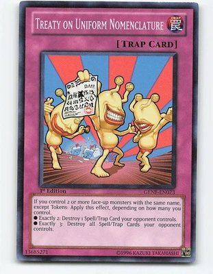 Treaty on Uniform Nomenclature #GENF-EN073 1st Edition Yugioh Card - Image 1 of 2
