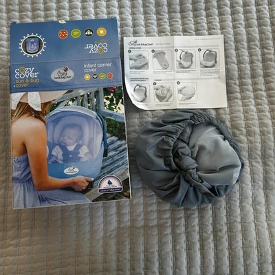 NUEVO EN CAJA Acogedora Cubierta Portabebés Sol e Insectos Gris Protector de Bebé Foto 1 de 4