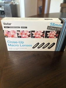 New Vivitar 1 2 4 10 Close Up Macro Lenses Set of 4 with Pouch 58mm Kit NEW - Picture 1 of 5