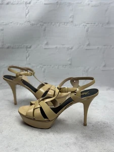 Yves Saint Laurent Tribute Plateau Damen Absatz Gr. 41 Beige Luxus Schuhe - Bild 1 von 24