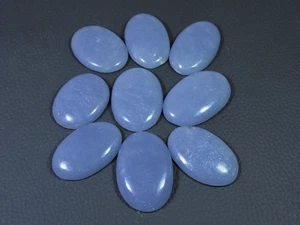 304Cts. Lote de 9 piezas de piedras preciosas sueltas cabujón ovalado angelita natural - Imagen 1 de 5