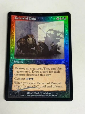 Magic the Gathering DECREE OF PAIN #64/143 Scourge Black Foil Rare 2003 NM - Image 1 of 4