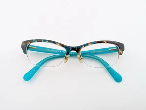 Kate Spade Eyeglasses, Frames Only, Marika FX6, 49-17-135, Plastic, Teal Tort - Picture 1 of 20