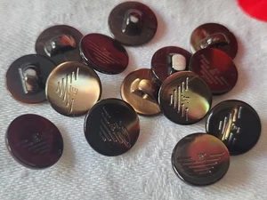 Lotto 6 Bottoni Vintage Madreperla Marrone Armani Empario Piede 1,2 CM Rif. 5058 - Picture 1 of 2