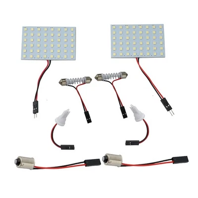 2pc 12V Car 48SMD LED Panel Light Festoon Ba9s Dome Map Interior Lamp Bulbs - Image 1 of 4