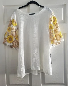 Alice Blue Bluse Damen 3X weiß Ösen Wimpernärmel  - Bild 1 von 7