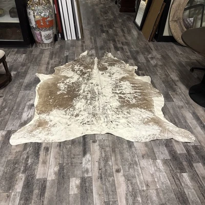Cowhide Rug Large 6’ 7” X 7’ Cream/Brown IKEA - Image 1 of 4