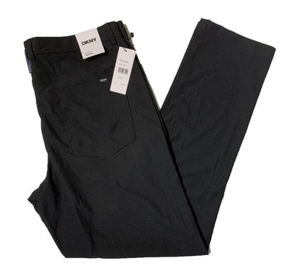 NWT DKNY Slim FIT Stretch Secure ZIP Pockets Expandable Waist Black Men's All SZ - Image 1 of 4
