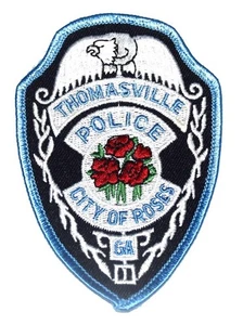 THOMASVILLE GEORGIA GA Police Patch CITY OF ROSES RED ROSE BOUQUET - Picture 1 of 1