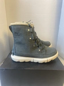 SOREL WOMEN'S EXPLORER II JOAN FAUX FUR WP WINTER BOOTS GRILL/FAWN SIZE 6.5 NEW! - Picture 1 of 8