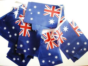 Australia Australian Fabric Bunting 18ft / 5.5m 20 Flags Free 2nd Class - Picture 1 of 6