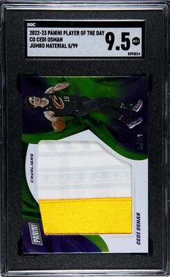 Cedi Osman 2022-23 Player of Day No.CO #05/99 Jumbo Relic SGC Graded 9.5 Card - Image 1 of 2