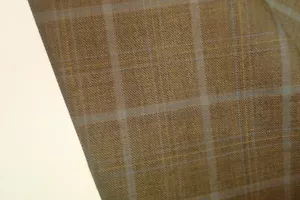 2.72 yds Luxury Wool Fabric Jacket 120s Suiting 9 oz Brown Plaid 98" BTP - Picture 1 of 3