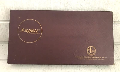 Vintage 1953 Selchow & Righter SCRABBLE Game ~ 100 Wood Tiles & Holders ~ Nice - Image 1 of 4