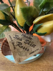 1/2 Dozen Yellow Seashell Roses TV Lamp 1960/70 with tag - Picture 1 of 12
