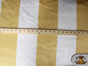 Stripe Suede GOLD AND IVORY 60" Wide Sold By The Yard - Picture 1 of 6