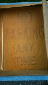 Vintage NOS Embossed Metal No Parking Any Time Road Street Sign 18"x12" Heavy - Picture 1 of 3