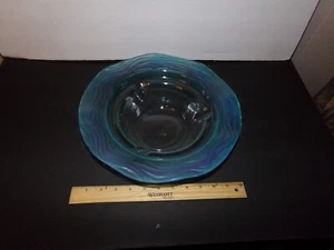 BLAUE FLACHE GLASSCHALE - Bild 1 von 2
