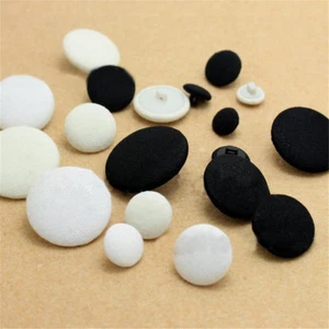 10pcs 10-20mm Shank Buttons Sewing Scrapbooking Round Cotton Fabric DIY Crafts - Picture 1 of 6