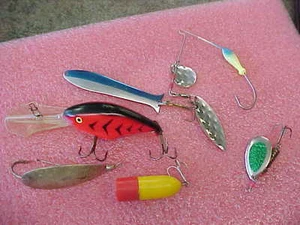 F8 Vintage angelaufen Johnson Silver Minnow Crankbait Spinnerbait Lot 6 Köder - Bild 1 von 4
