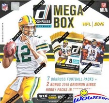2016 Donruss Football MEGA BOX-7 Packs+BONUS (2) 2015 Gridiron Kings HOBBY Packs