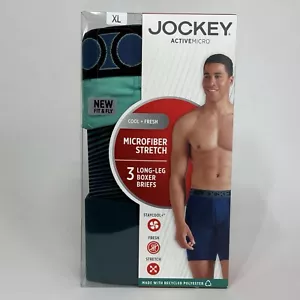 Jockey Active Mikrofaser 9" Boxershorts mit langem Bein 3er Pack Herren XL türkis grün - Bild 1 von 5