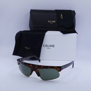 New Celine CL40107U 52N Dark Havana/Green 60-19-140 Sunglasses - Picture 1 of 7