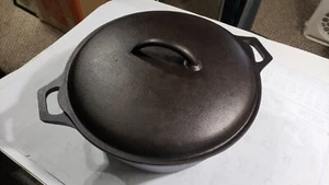 Vintage Gusseisen Dutch Oven No 7 10 1/8 Deckel Deckel USA 10W 83 H-1 Boden restauriert - Bild 1 von 13