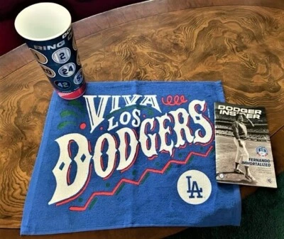 LA Dodgers Fernando Valenzuela 2023 Ring of Honor Souvenir Cup Towel Magazine - Image 1 of 4