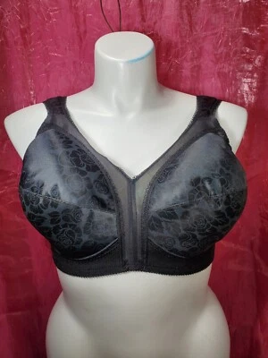 Sujetador de satén sedoso con subrayado para mujer talla 42D negro encaje sexy Sissy pin-up Y2K  Foto 1 de 4